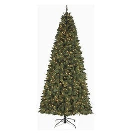 Artificial Pre-Lit Christmas Tree, Slim Virginia Spruce, 750 Clear Lights, Hinged, 9-Ft.